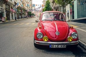 red classic car